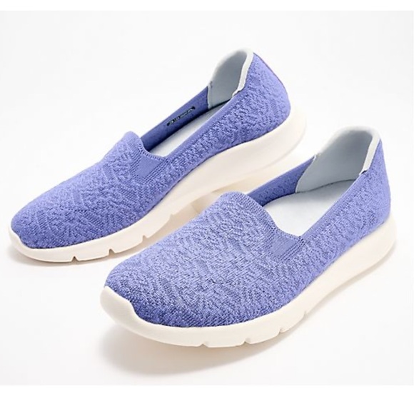 Revitalign Orthotic Washable Slip Ons - Comfort Stretch Damask ~ Lavender/Violet - Picture 1 of 8